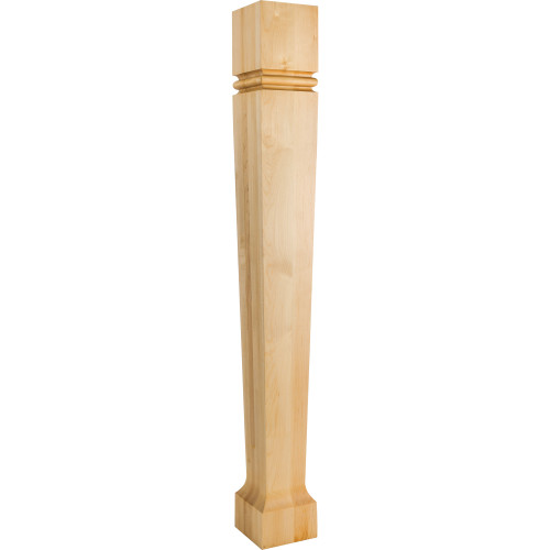 Hardware Resources P80-5-42-RW 5" W x 5" D x 42" H Rubberwood Bullnose Tapered Post