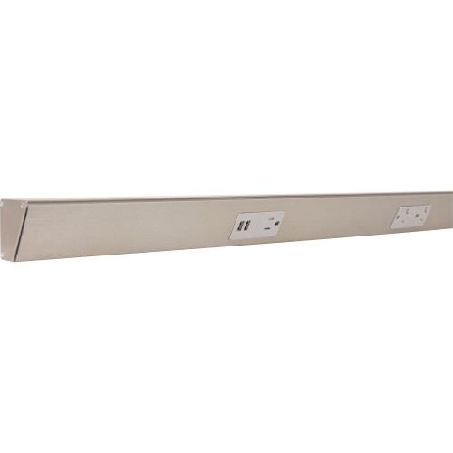 Task Lighting TRU42-3GD-P-SN 42" TR USB Series Angle Power Strip with USB, Satin Nickel Finish, Grey Receptacles