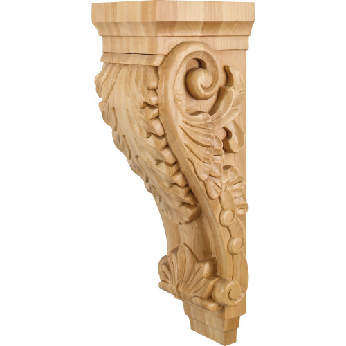 Hardware Resources CORBB-3RW 6-3/4" W x 8" D x 22" H Rubberwood Acanthus Corbel