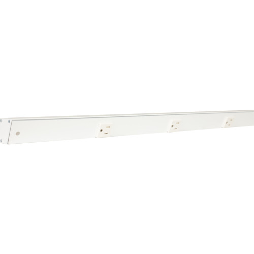 Task Lighting APT48-5W-P-WT 48" APT Series Slim Angle Power Strip, White Finish, White Receptacles