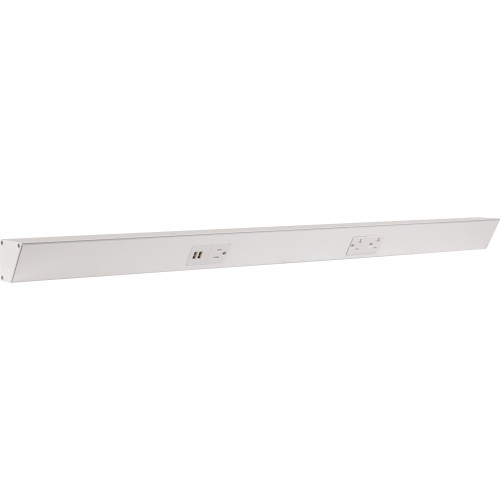 Task Lighting TRU36-2WD-P-WT 36" TR USB Series Angle Power Strip with USB, White Finish, White Receptacles