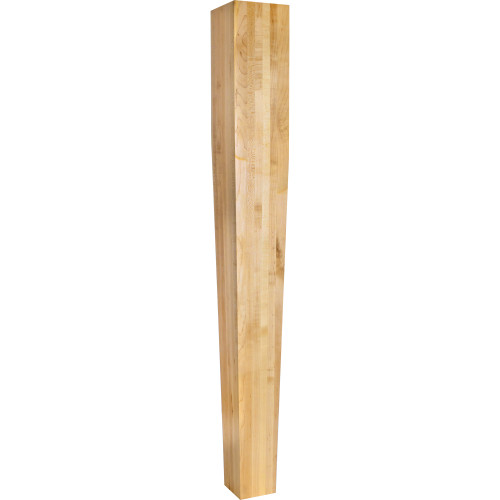 5" W x 5" D x 42" H Rubberwood Square Tapered Post | P43-5-42RW | Hardware Resources