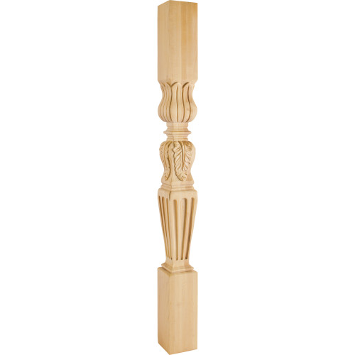 Hardware Resources P28-42ALD 3-3/4" W x 3-3/4" D x 42" H Alder Fluted Acanthus Post