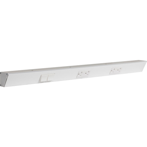 Task Lighting TRS30-3W-WT-LS 30" TR Switch Series Angle Power Strip, Left Switches, White Finish, White Switches and Receptacles