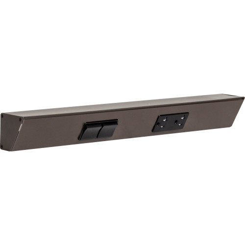 Task Lighting TRS18-2B-BZ-LS 18" TR Switch Series Angle Power Strip, Left Switches, Bronze Finish, Black Switches and Receptacles
