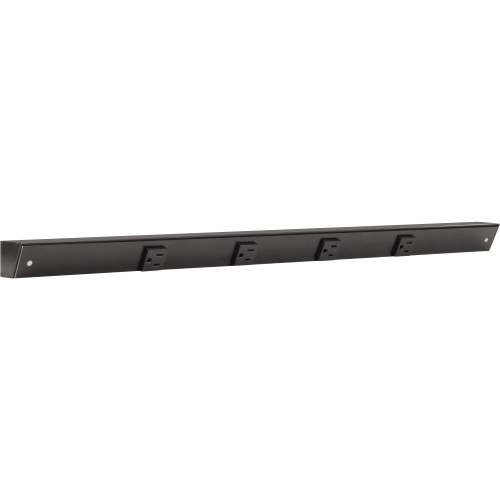 Task Lighting APT30-4B-P-BK 30" APT Series Slim Angle Power Strip, Black Finish, Black Receptacles