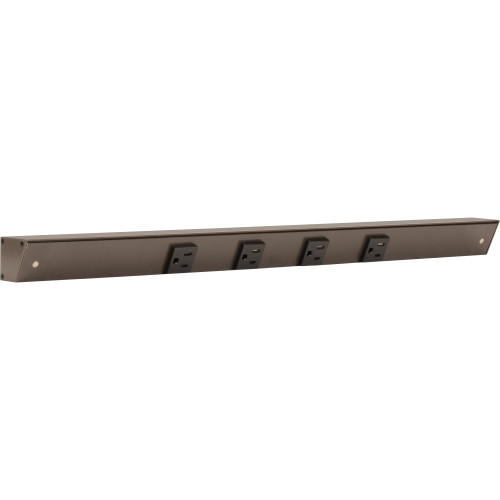 Task Lighting APT24-4B-P-BZ 24" APT Series Slim Angle Power Strip, Bronze Finish, Black Receptacles