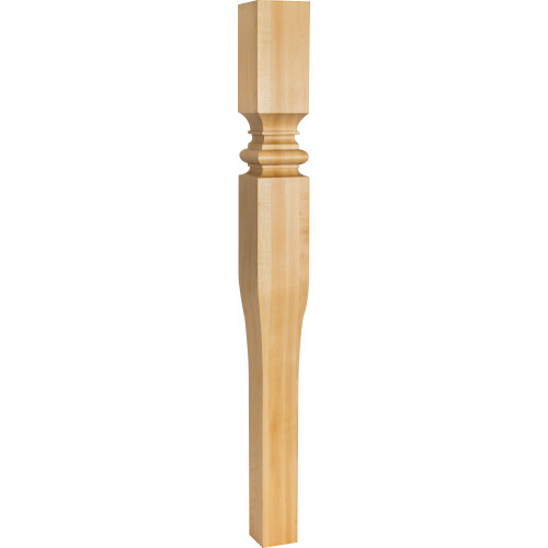3-1/2" W x 3-1/2" D x 35-1/2" H Hard Maple Tapered Art Nouveau Post | P68-HMP | Hardware Resources