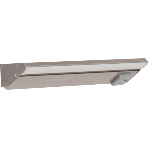 Task Lighting LP10-T6R5W-GSN 10-1/2" 600 Lumen/Ft. Higher Output Remote Power Supply (RM) Series Lighted Power Strip, Tunable-White, 500 Lumens/Fixture, Satin Nickel Finish, Grey Receptacles, 2700KÐ5000K