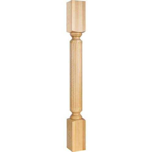 3-1/2" W x 3-1/2" D x 35-1/2" H Hard Maple Fluted Post | P22MP | Hardware Resources