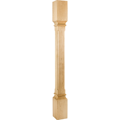 3-1/2" W x 3-1/2" D x 35-1/2" H Hard Maple Fluted Edge Post | P38-3.5-HMP | Hardware Resources