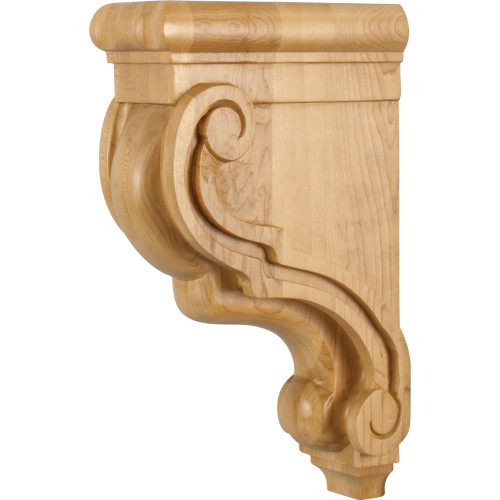 3-3/8" W x 7-3/4" D x 13" H Oak Scrolled Corbel | CORF-OK | Hardware Resources
