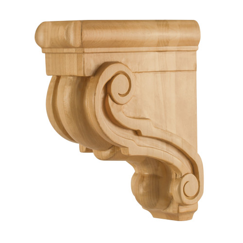 3" W x 6" D x 8" H Cherry Scrolled Corbel | CORF-2-CH | Hardware Resources