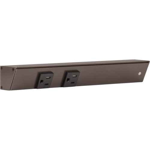 Task Lighting APT12-2B-P-BZ-R 12" APT Series Slim Angle Power Strip, Right Entry, Bronze Finish, Black Receptacles