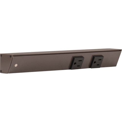 Task Lighting APT12-2B-P-BZ-L 12" APT Series Slim Angle Power Strip, Left Entry, Bronze Finish, Black Receptacles