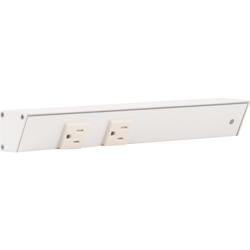 Task Lighting APT12-2W-P-WT-R 12" APT Series Slim Angle Power Strip, Right Entry, White Finish, White Receptacles