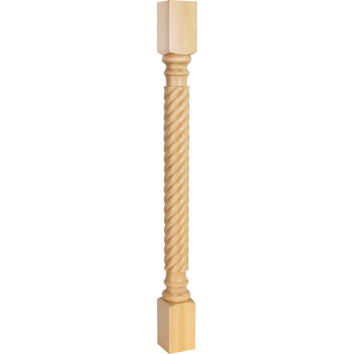 3" W x 3" D x 35-1/2" Alder Rope Post | P3-3ALD | Hardware Resources