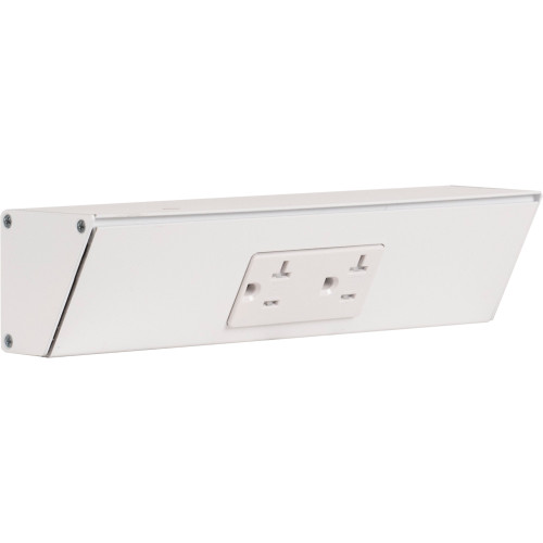 Task Lighting TR9-1WD-P-WT 9" TR Series Angle Power Strip, White Finish, White Receptacles