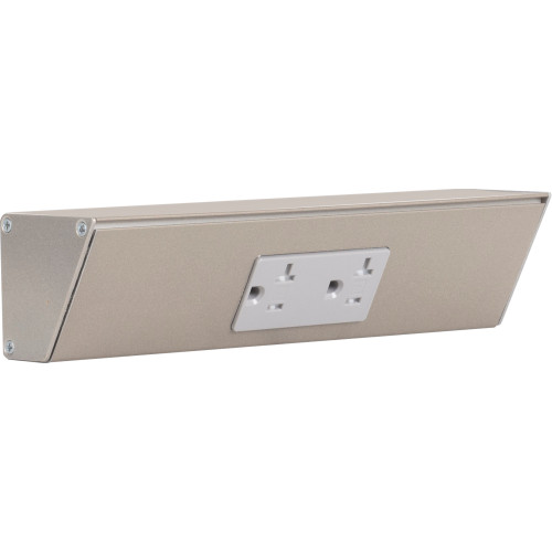 9" TR Series Angle Power Strip, Satin Nickel Finish, Grey Receptacles | TR9-1GD-P-SN | Task Lighting