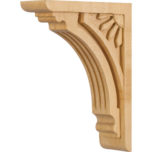 2" W x 6" D x 8" H Maple Art Deco Corbel | COR5-2MP | Hardware Resources