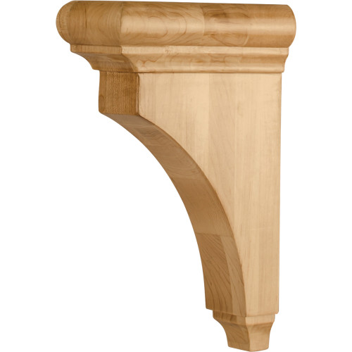 HARDWARE-COR38-2-HMP - 3" W x 6-1/2" D x 10" H Hard Maple Bullnose Cap Corbel, COR38-2-HMP - Hardware Resources