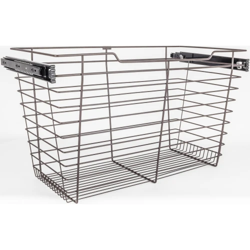 Hardware Resources POB1-162317ORB Dark Bronze Closet Pullout Basket with Slides 16"D x 23"W x 17"H