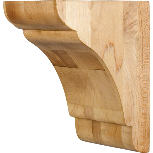 5" W x 6" D x 8" H Rubberwood Minimalist Corbel | COR33-1RW | Hardware Resources