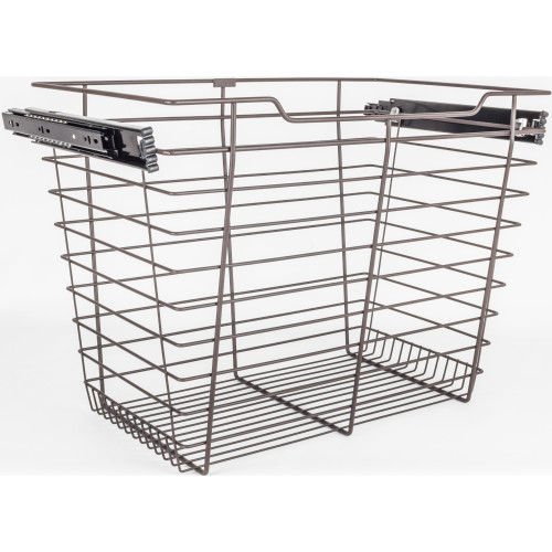 Hardware Resources POB1-161717ORB Dark Bronze Closet Pullout Basket with Slides 16"D x 17"W x 17"H