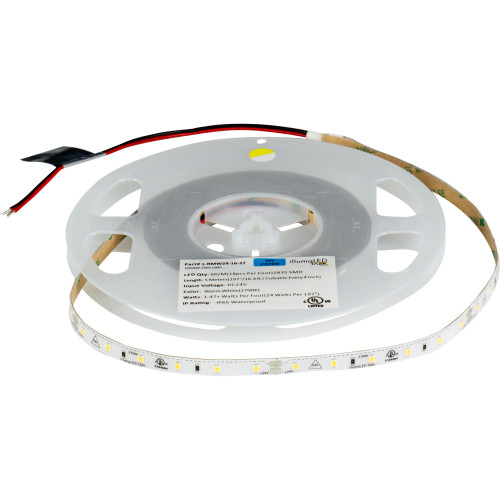 Task Lighting L-RMW24-16-27 16 Ft, 120 Lumens/Ft. 24-volt Accent Output LED Tape Light, Single-White, Warm White 2700K