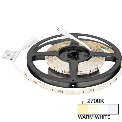 Task Lighting L-RMW300-16-27 16 Ft, 120 Lumens/Ft. 12-volt Accent Output LED Tape Light, Single-White, Warm White 2700K