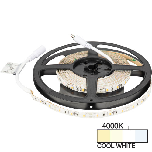 Task Lighting L-RMW300-16-40 16 Ft, 120 Lumens/Ft. 12-volt Accent Output LED Tape Light, Single-White, Cool White 4000K