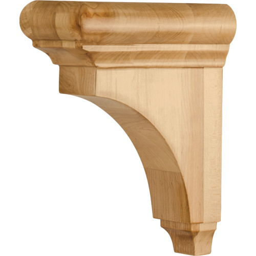 Hardware Resources COR38-1-ALD 3" W x 6-1/2" D x 8" H Alder Bullnose Cap Corbel