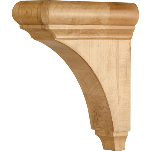 Hardware Resources COR39-1-ALD 3" W x 6-1/2" D x 8" H Alder Minimal Bullnose Cap Corbel