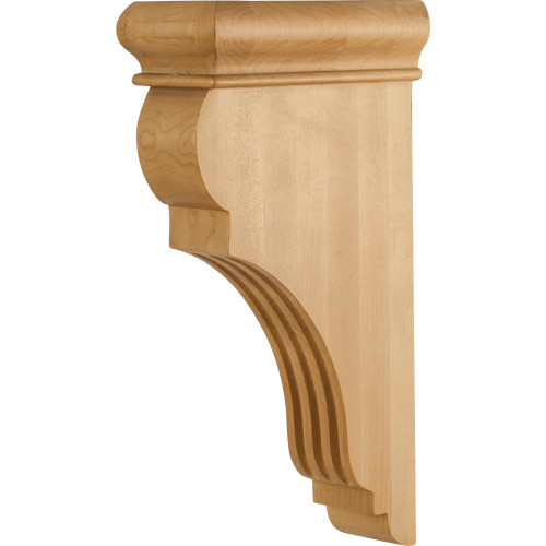 3" W x 6-1/2" D x 12" H Cherry Fluted Corbel | CORJ-CH | Hardware Resources