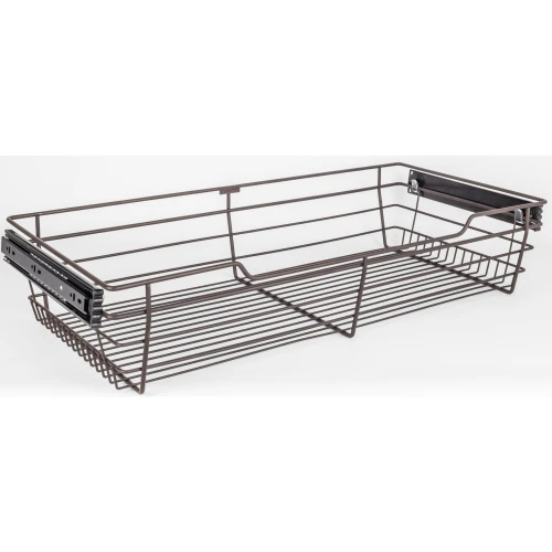 Hardware Resources POB1-16296ORB Dark Bronze Closet Pullout Basket with Slides 16"D x 29"W x 6"H