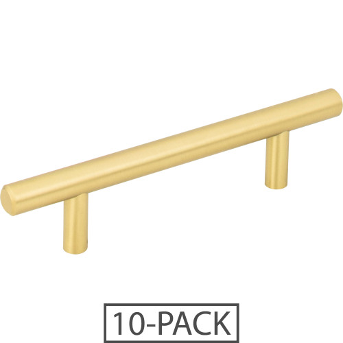Elements 136BG-10 10-Pack of the 3" Center-to-Center Brushed Gold Naples Cabinet Bar Pull