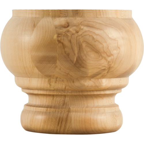 4-3/4" W x 4-3/4" D x 4" H Alder Reversible Bun Foot | BF70ALD | Hardware Resources