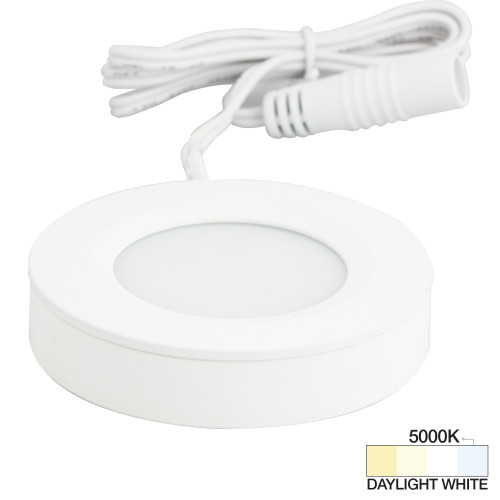 Task Lighting L-PS-FR-3WT-50 180 Lumens/Fixture 12-volt Standard Output Pearl Series Puck Light, Single-White, White, Daylight White 5000K