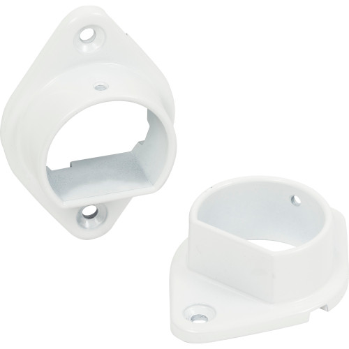 Task Lighting LC9R-FS-P-WT Flange Set, White, Lighted Closet Rod
