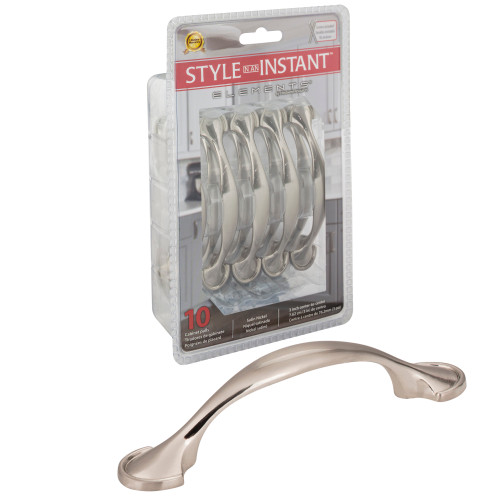 Elements 647-3SN-R 3" Center-to-Center Satin Nickel Watervale Retail Packaged Cabinet Pull