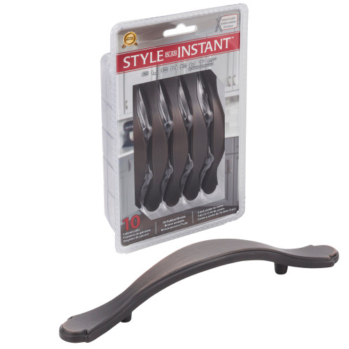 Elements 3108DBAC-R 3" Center-to-Center Brushed Oil Rubbed Bronze Gatsby Retail Packaged Cabinet Pull