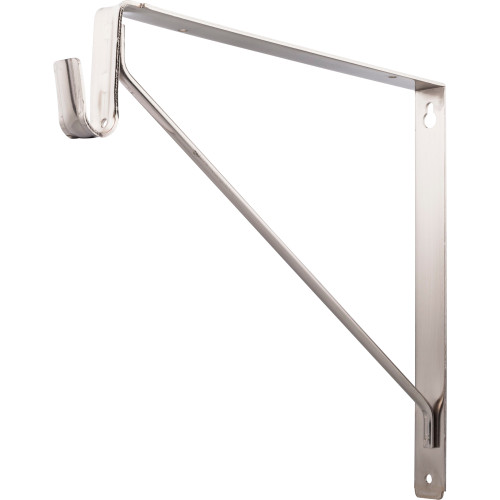 Hardware Resources 1530SN Satin Nickel Shelf Bracket with Rod Support for Oval Closet Rods