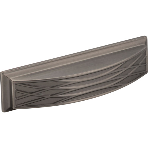 Jeffrey Alexander 536-96BNBDL 96 mm Center-to-Center Brushed Pewter Square Geometric Pattern Aberdeen Cabinet Cup Pull Jeffrey Alexander 536-96BNBDL 96 mm Center-to-Center Brushed Pewter Square Geometric Pattern Aberdeen Cabinet Cup Pull