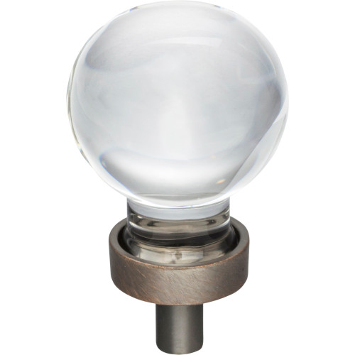 Jeffrey Alexander G130DBAC 1-1/16" Diameter Brushed Oil Rubbed Bronze Sphere Glass Harlow Cabinet Knob