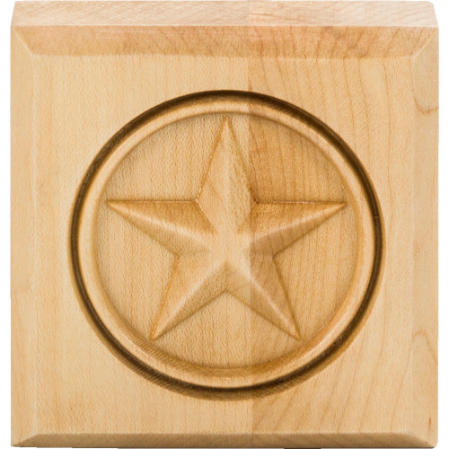 3" W x 7/8" D x 3" H Alder Star Rosette | SROS1ALD | Hardware Resources