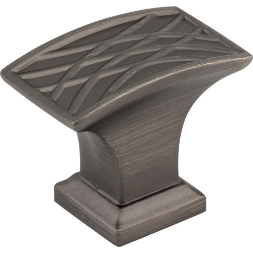 Jeffrey Alexander 535L-BNBDL 1-1/2" Overall Length Brushed Pewter Rectangle Geometric Pattern Aberdeen Cabinet Knob