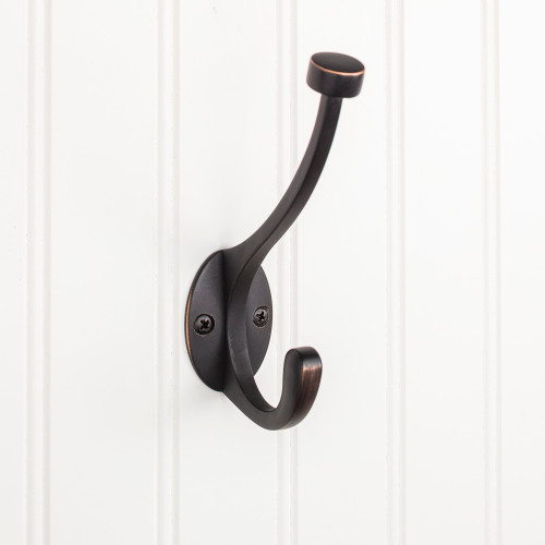 Elements YD60-550DBAC 5-1/2" Brushed Oil Rubbed Bronze Pilltop Double Prong Wall Mounted Hook