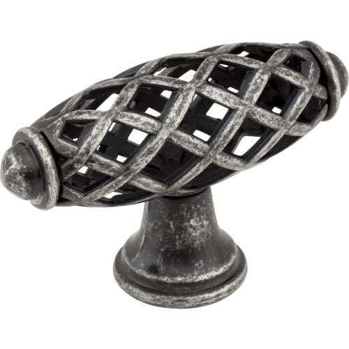 Jeffrey Alexander 749SIM 2-5/16" Overall Length Distressed Antique Silver Birdcage Tuscany Cabinet "T" Knob
