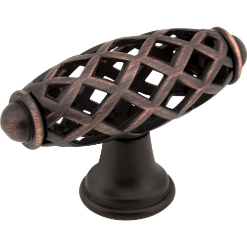 Jeffrey Alexander 749DBAC 2-5/16" Overall Length Brushed Oil Rubbed Bronze Birdcage Tuscany Cabinet "T" Knob