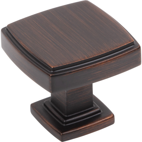Jeffrey Alexander 141DBAC 1-1/4" Overall Length Brushed Oil Rubbed Bronze Square Renzo Cabinet Knob